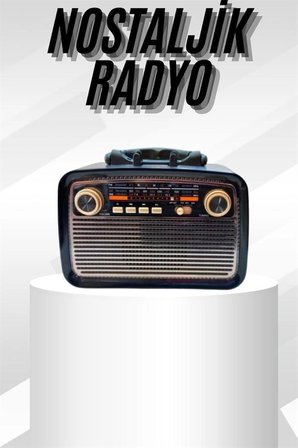 Müzik Kutusu Bluetooth Bağlantılı El Fenerli Nostaljik Tasarım Radyo