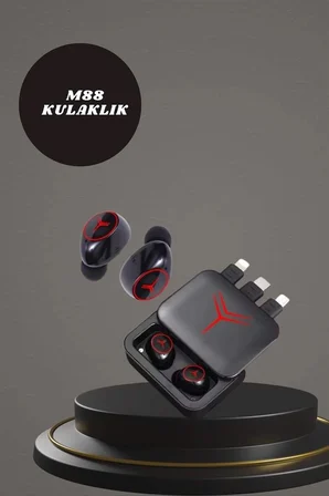 Dijital Göstergeli Powerbank Kablosuz Kulaklık ve 7 Kordonlu Yeni Nesil Akıllı Saat Dokunmatik Kontr
