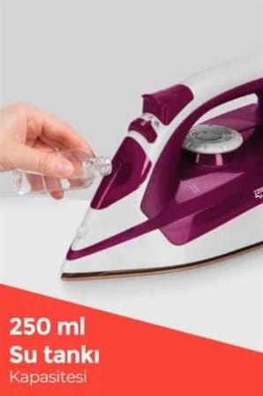 Seramik Tabanlı Kırmızı 2200 Watt Şok Buharlı Ütü