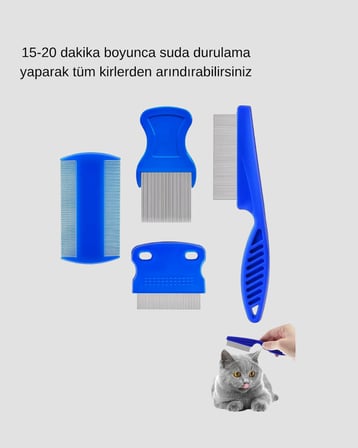 4’lü Evcil Hayvan Tüy Temizleme Seti – Paslanmaz Çelik,Plastik, Pratik ve Hijyenik Bakım