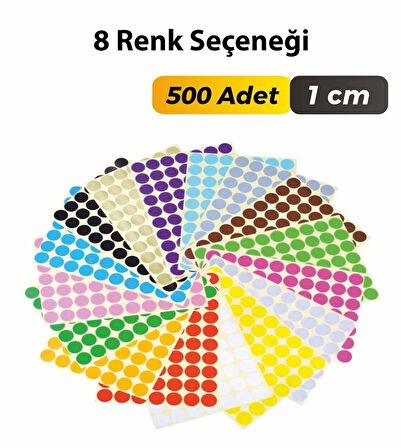 Yuvarlak Kesim Kırmızı Renk Etiket 1cm - 500 Adet
