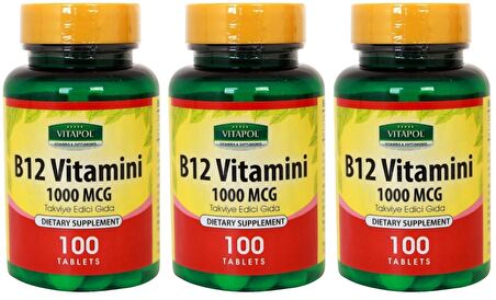 Vitapol Vitamin B12 Vitamini 3x100 Tablet  