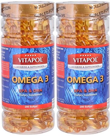 Vitapol Omega 3 1000 Mg Balık Yağı 2x200 Softgel
