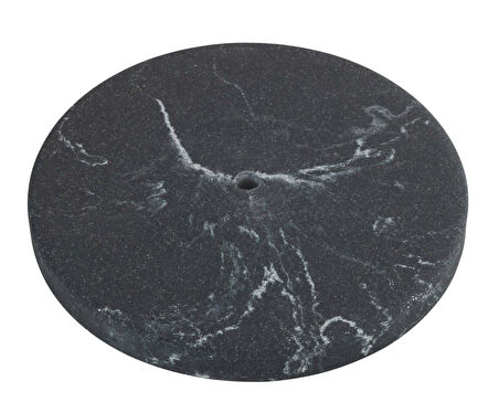 Saban Siyah Mermer Görünümlü Kağıt Havlu Tutucu - Mermer Desenli Plastik Taban, Siyah Metal Çubuk 15x32 cm 