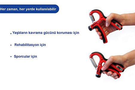 Saban Sayaçlı El Bilek Güçlendirici – Ayarlanabilir Dirençli Parmak ve El Egzersiz Aleti (5–20 kg) 