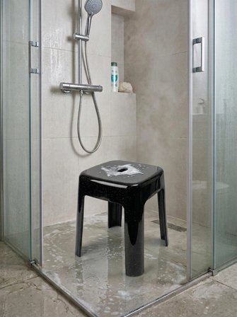 Saban Tabure Sağlam Plastik Kırılmaya Dayanıklı Bahçe, Balkon ,Banyo Siyah