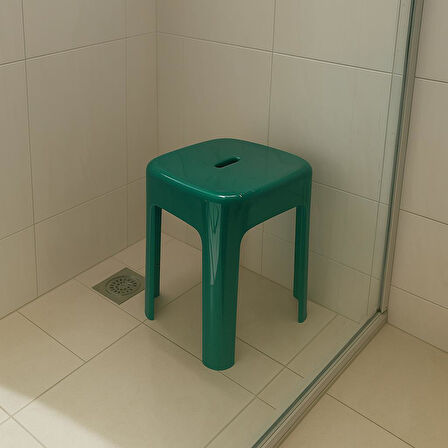 Saban Tabure Sağlam Plastik Kırılmaya Dayanıklı Bahçe, Balkon ,Banyo Yeşil