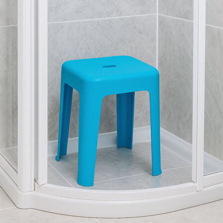 Saban Tabure Sağlam Plastik Kırılmaya Dayanıklı Bahçe, Balkon ,Banyo Koyu  Turkuaz
