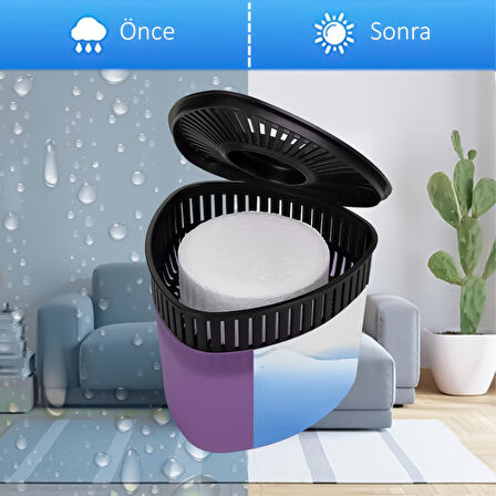 Mor, Lavanta Kokulu Üçgen Nem Alıcı Aparat - Koku ve Rutubet Gideirci 500Gr