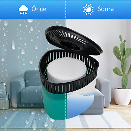 Yeşil, Yeşil Elma Kokulu Üçgen Nem Alıcı Aparat - Koku ve Rutubet Gideirci 500Gr