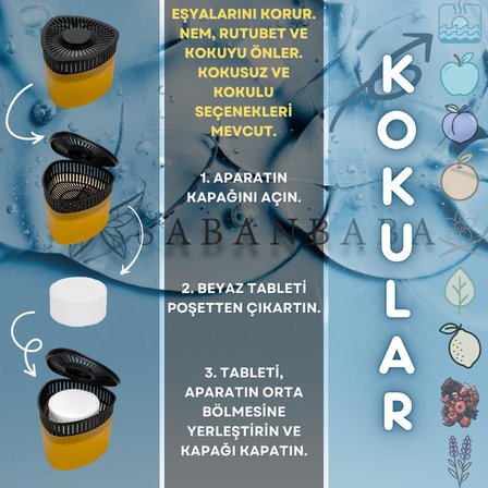 Turuncu, Portakal Üçgen - Nem Alıcı Aparat + Rutubet Giderici Tablet (500 Gram)