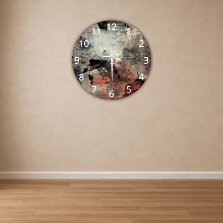 Modern Dekoratif Sessiz Akar Duvar Saati - Temperli Cam 37 cm HS001