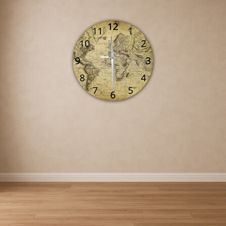 Modern Dekoratif Sessiz Akar Duvar Saati - Temperli Cam 37 cm HS002