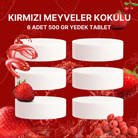 3 Adet 2x500 gr Nem Alıcı Rutubet Ve Küf Önleyici Yedek Tablet Kırmızı Meyve