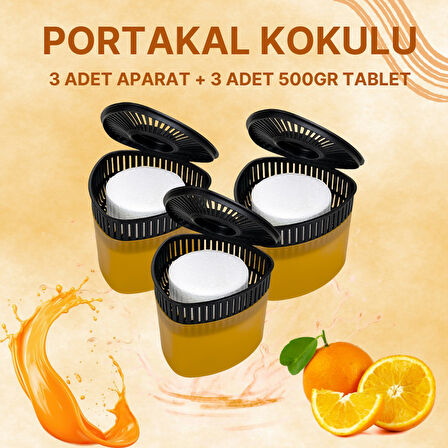 3 Adet 500 gr Nem Alıcılı Ve Rutubet Giderici Aparat Üçgen Portakal (TABLET DAHİL)