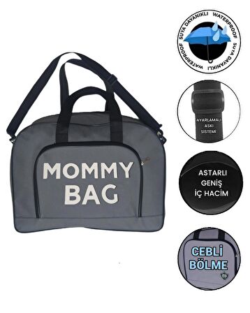 Sevbags Momy Bag Çok Amaçlı Unisex Bebek Bakım Çantası Gri