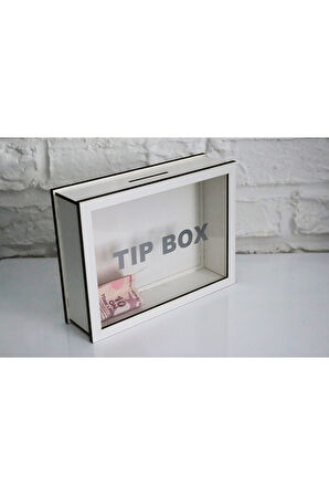 Ahşap Özel Yapım Beyaz Tıp Box- Kumbara