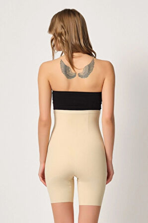 2832 Kadın Agraflı Uzun Paçalı Yüksel Bel Lazer Korse Ten