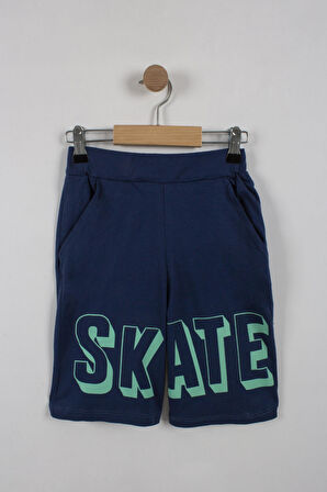 Erkek Çocuk Skate Yazılı Şortlu Takım