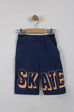 Erkek Çocuk Skate Yazılı Şortlu Takım