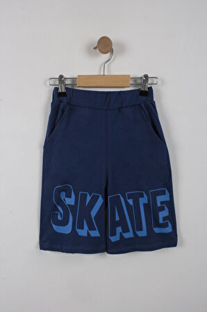 Erkek Çocuk Skate Yazılı Şortlu Takım