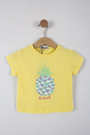 Kız Çocuk Ananas Temalı Fırfırlı Şortlu Takım