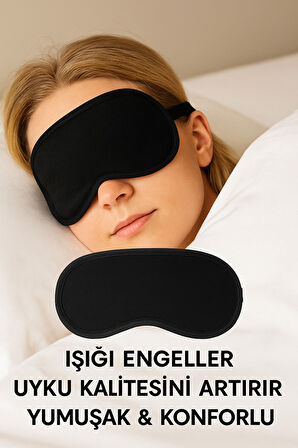 1 Adet Işığı Geçirmez Yumuşak Rahat Uyku Bandı Uyku Gözlüğü Araba Ev Ofis Spa Meditasyon Göz Bandı