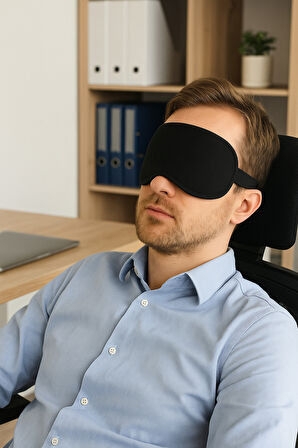 1 Adet Işığı Geçirmez Yumuşak Rahat Uyku Bandı Uyku Gözlüğü Araba Ev Ofis Spa Meditasyon Göz Bandı