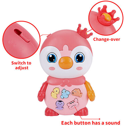 yuncak Işıklı ve Müzikli Sevimli Penguen Bebek Piyanosu