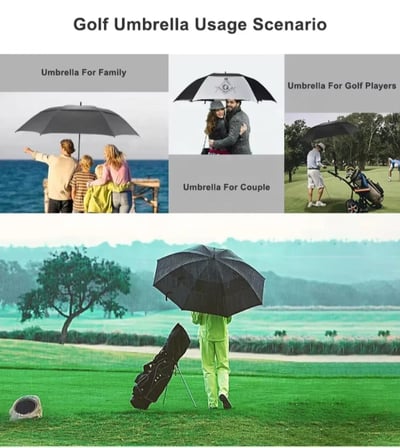 Tek Katlı Karbon Fiber Golf Şemsiyesi Yağmur ve Güneş İçin Tasarlanmış 