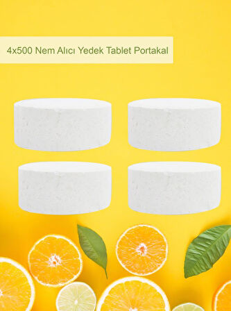 2 Adet 2x500 gr Nem Alıcı Rutubet Ve Küf Önleyici Yedek Tablet Portakal