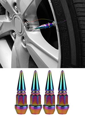 Alüminyum Sivri Sibop Kapağı Bukalemun Colormatic Sibob Kapağı 45mm 4'lü Set