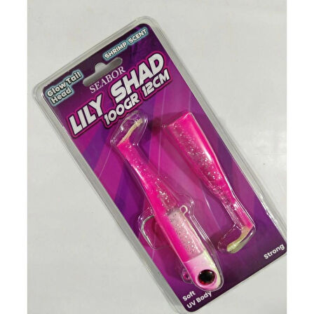 SEABOR LILY SHAD 100 GR 12 CM 2+1 SİLİKON YEM - PİNK UV