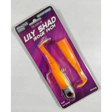 SEABOR LILY SHAD 150 GR 14 CM 2+1 SİLİKON YEM - ORANGE UV