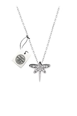 Swarovski Taşlı Yusufçuk Model Gümüş Zirconia Kolye