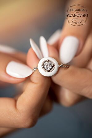 Swarovski Taşlı Yuvarlak Model Gümüş Zirconia Bileklik