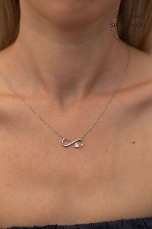 Swarovski Taşlı Sonsuzluk Model Gümüş Zirconia Kolye