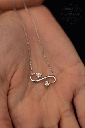 Swarovski Taşlı Sonsuzluk Model Gümüş Zirconia Kolye
