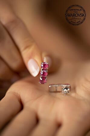 Swarovski Taşlı Üçtaş Model Gümüş Crystal Küpe