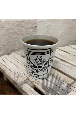 Life Enjoy Tasarım Coffe Bardak Desenli Tek Kullanımlık 7 Oz 50 Adet Karton Bardak