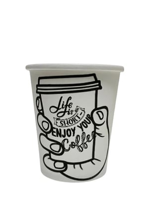 Life Enjoy Tasarım Coffe Bardak Desenli Tek Kullanımlık 7 Oz 50 Adet Karton Bardak