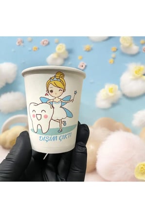 Dişim çıktı-Diş Buğdayı temalı Tek kullanımlık 7 Oz 50 Adet Karton Bardak