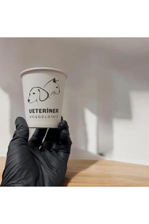 Kedi Köpek  Veteriner temalı  Tek kullanımlık 7 Oz 50 Adet Karton Bardak