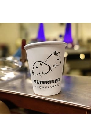 Kedi Köpek Veteriner temalı Tek kullanımlık 7 Oz 200 Adet Karton Bardak