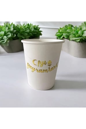 Kurban Bayramı-Ramazan Bayramı-İyi Bayramlar-desenli Tek kullanımlık 7 Oz 50 Adet Karton Bardak
