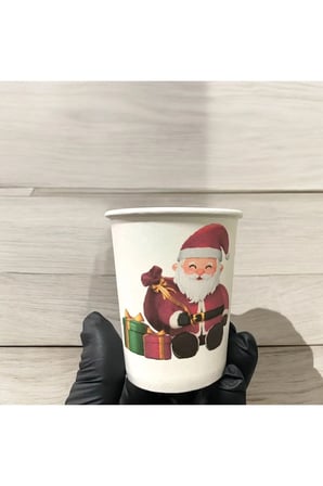 2025 Merry Christmas-Yılbaşı konseptli Tek kullanımlık 7 Oz 50 Adet Karton Bardak