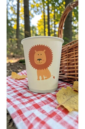 Hayvan-Orman-Amazon-Zoo Doğumgünü Parti Aslan temalı Tek kullanımlık 7 Oz 50 Adet Karton Bardak