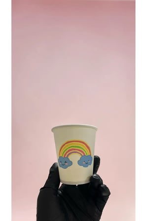 Gökkuşağı-Yaz-Unicorn Doğumgünü Parti temalı Tek kullanımlık 7 Oz 50 Adet Karton Bardak