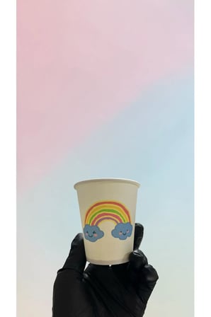 Gökkuşağı-Yaz-Unicorn Doğumgünü Parti temalı Tek kullanımlık 7 Oz 50 Adet Karton Bardak