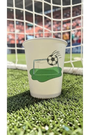 Futbol Topu-Maç-kale Doğumgünü Parti temalı Tek kullanımlık 7 Oz 50 Adet Karton Bardak